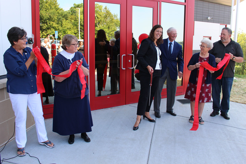 Pictured from left: MCS BOE member Lori Kestner, MCS BOE VP Christie Robison, SHES Principal Heather Haught, MCS BOE President John Miller, MCS BOE member Brenda Coffield and MCS BOE member Duane Miller.