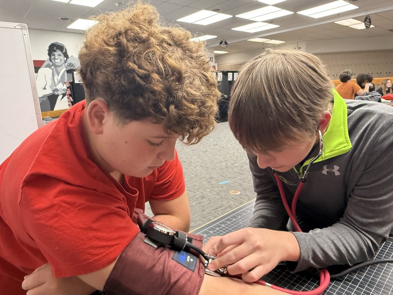 Students learning about Blood Pressure