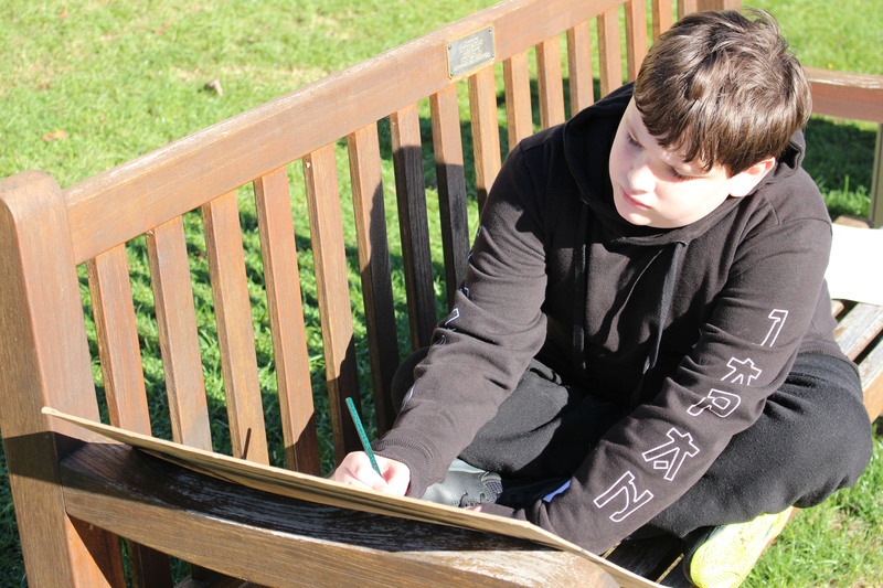 Students paint the scenery at Oglebay Park Resort.