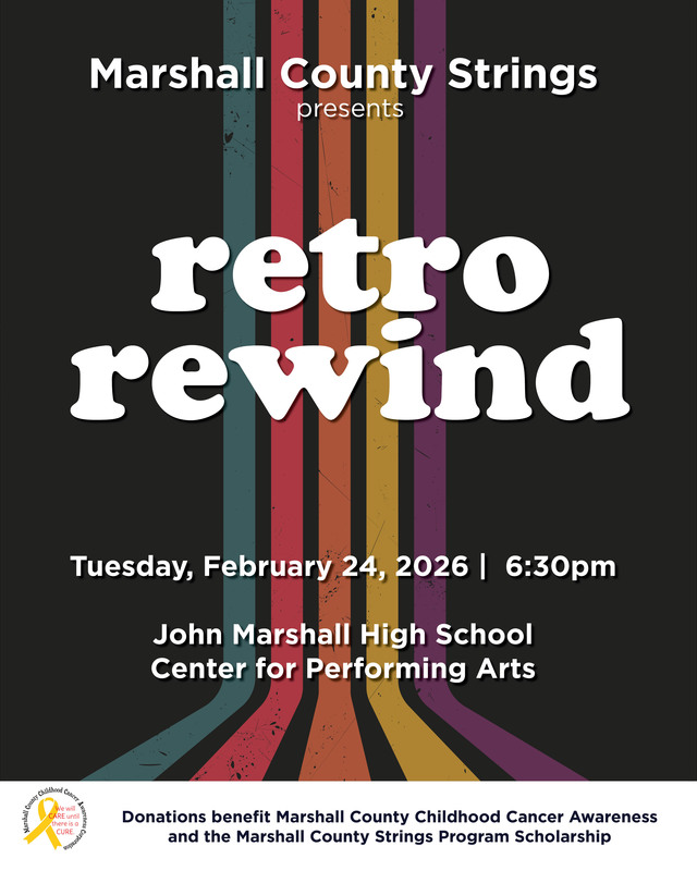 Marshall County Strings Program benefit concert, Retro Rewind flyer