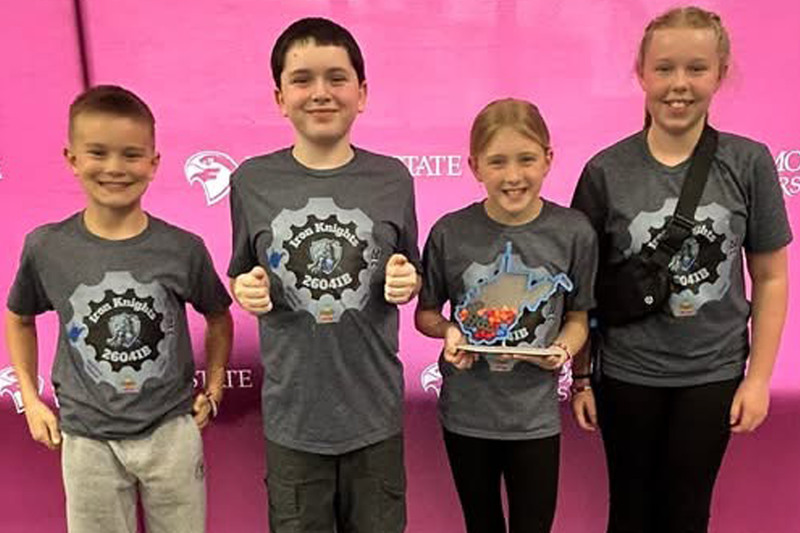 2026 IronKnights Robotics Pic: Pictured from left: Nemo Fewell, Brentley Freshwater, McKenna Rush, and Brynn Bowie.