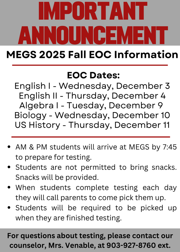 EOC Testing Information