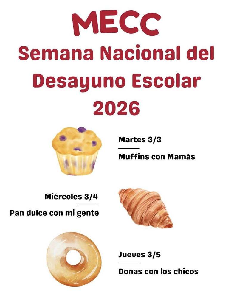Marshall Early Childhood Center National School Breakfast Week Flyer, Spanish