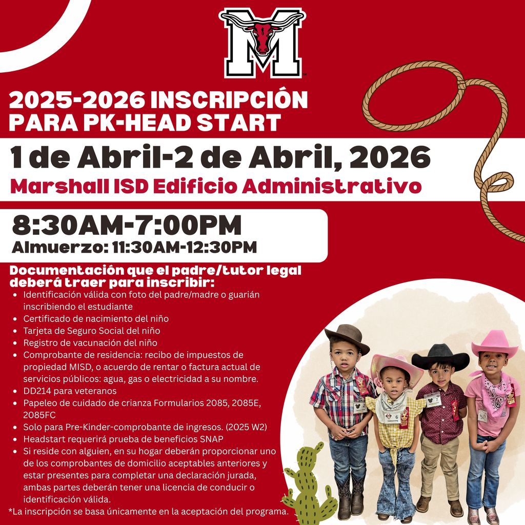 Flyer for Pre-K/Head Start Roundup in Spanish