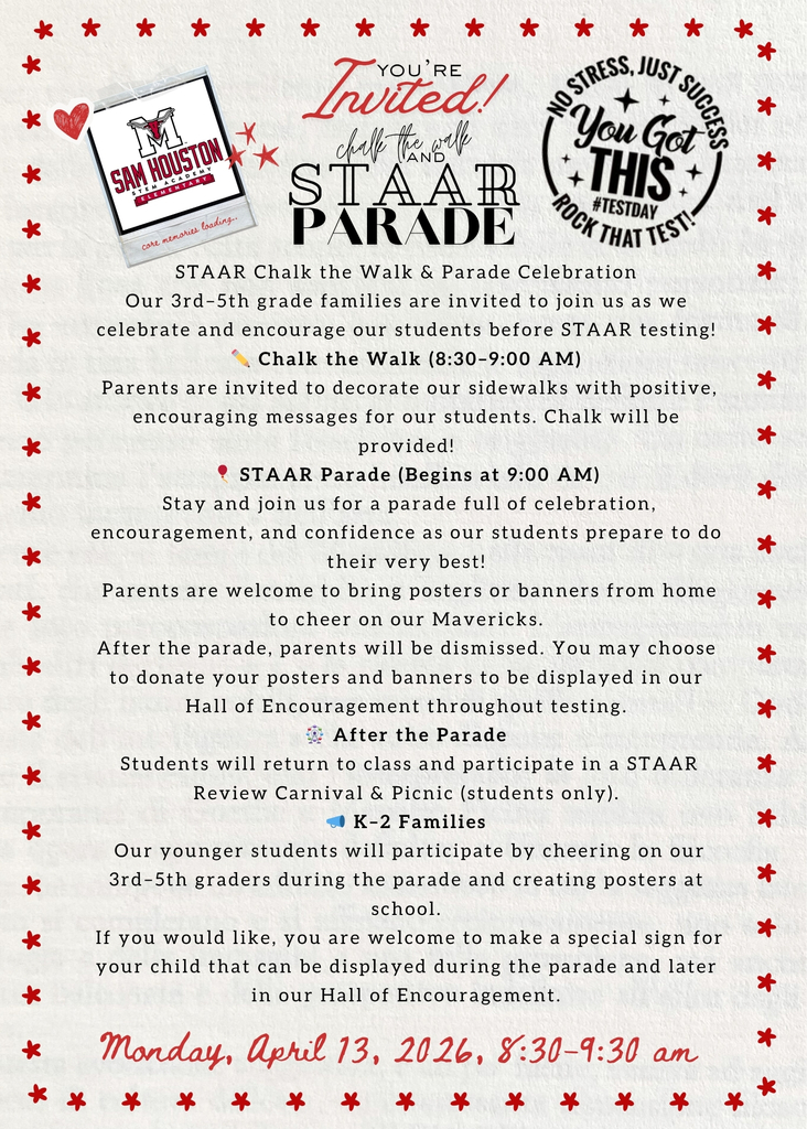 staar parade parent invite