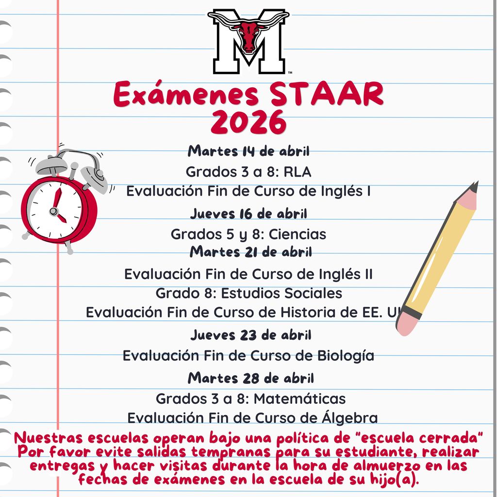 STAAR Testing Schedule