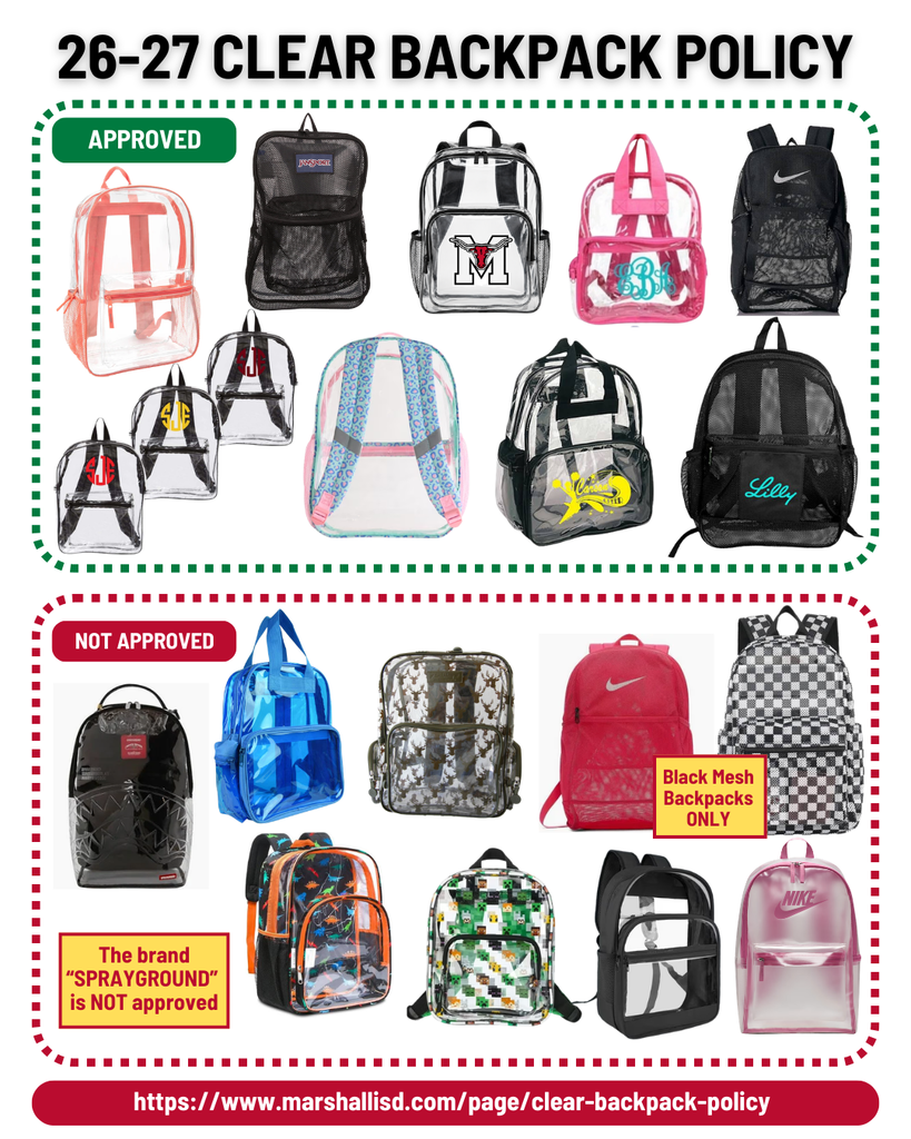 Clear Backpack Examples