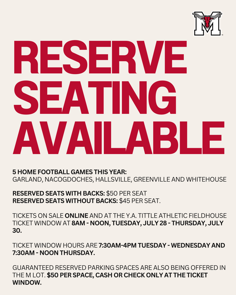 2026 Home Football Games Reserved Seating Tickets