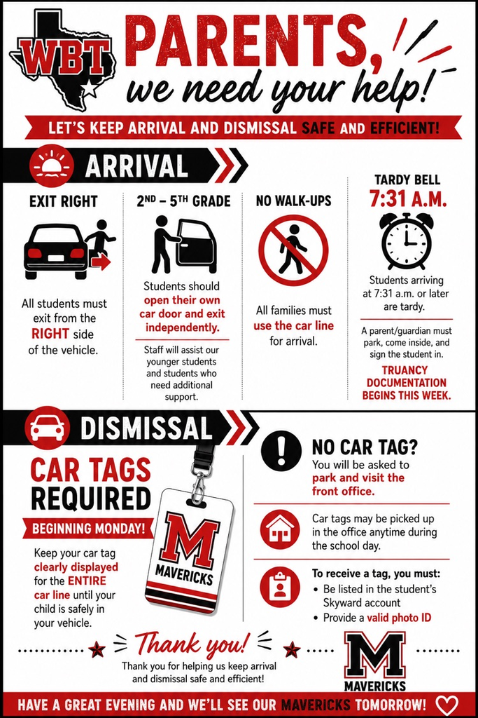 arrival and dismissal reminders