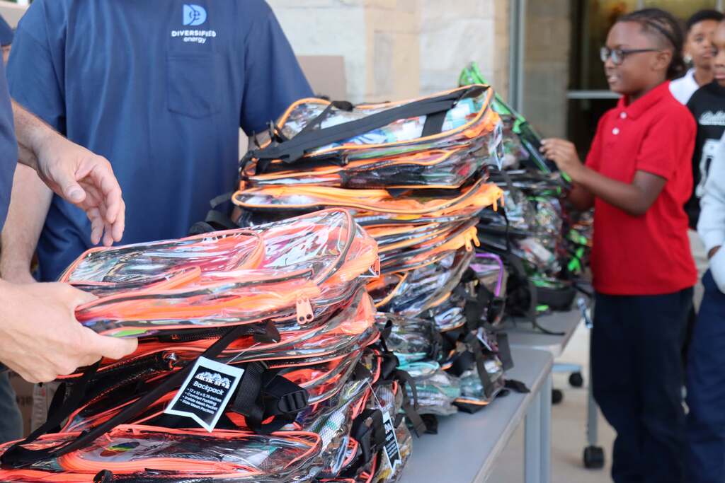 William B. Travis & Diversified Energy Backpack Donation