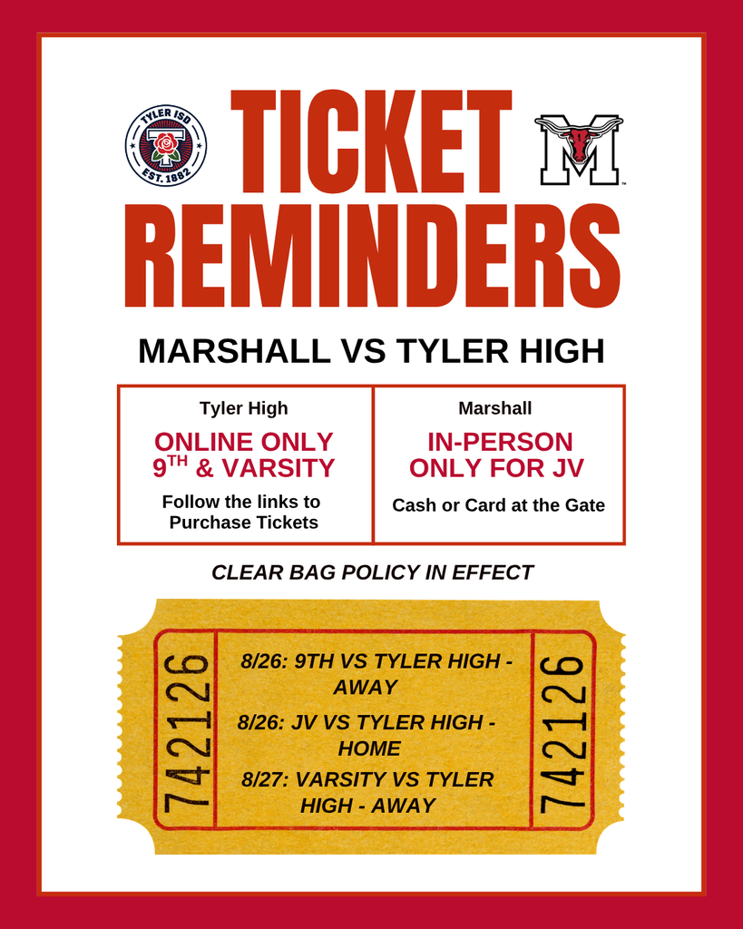 Ticket Reminders for Marshall vs Tyler High