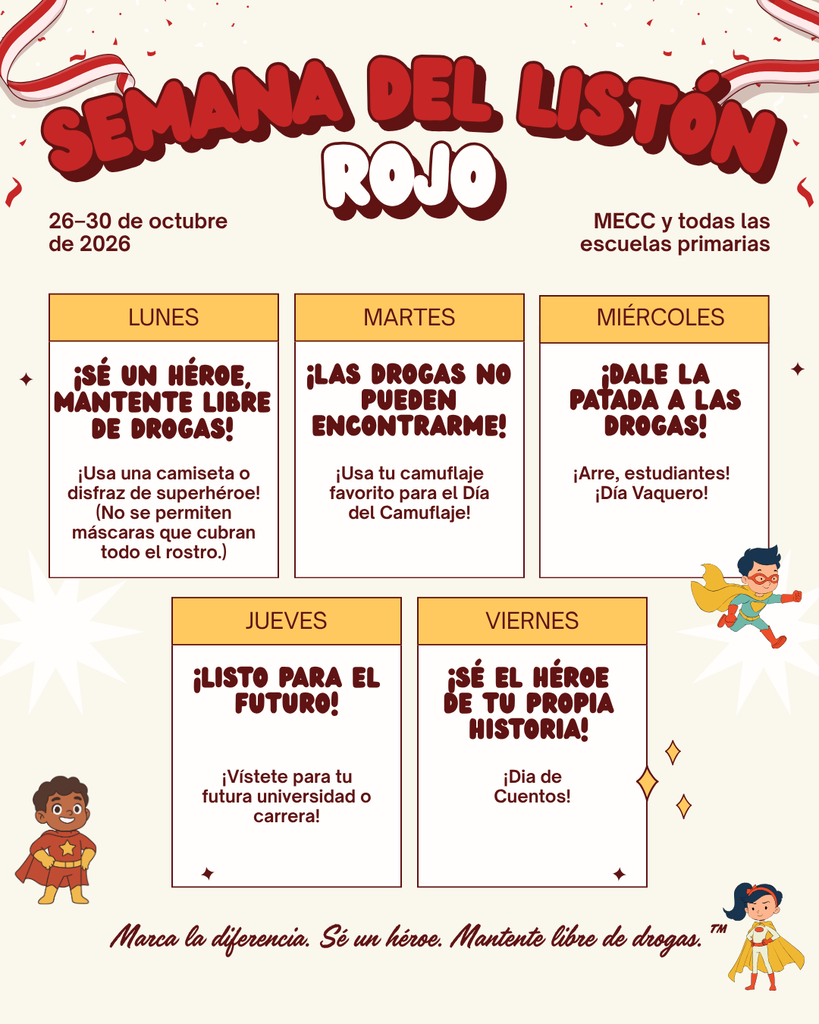 Red Ribbon Week 2026 - Spanish