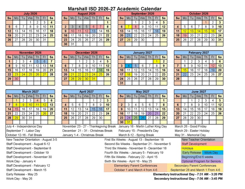 2026-2027 MISD calendar English