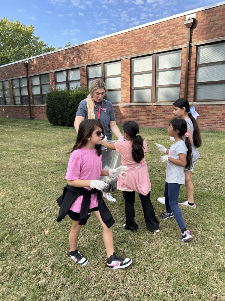 students playing outside