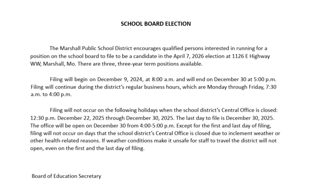 school board election filing details