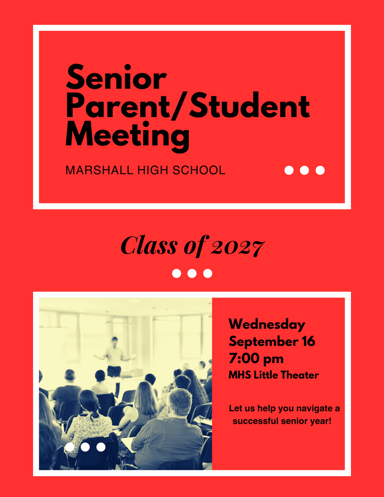 senior class parent & student meeting poster