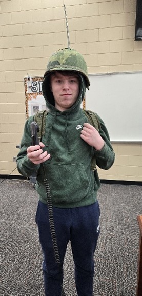 young man wearing military clothing