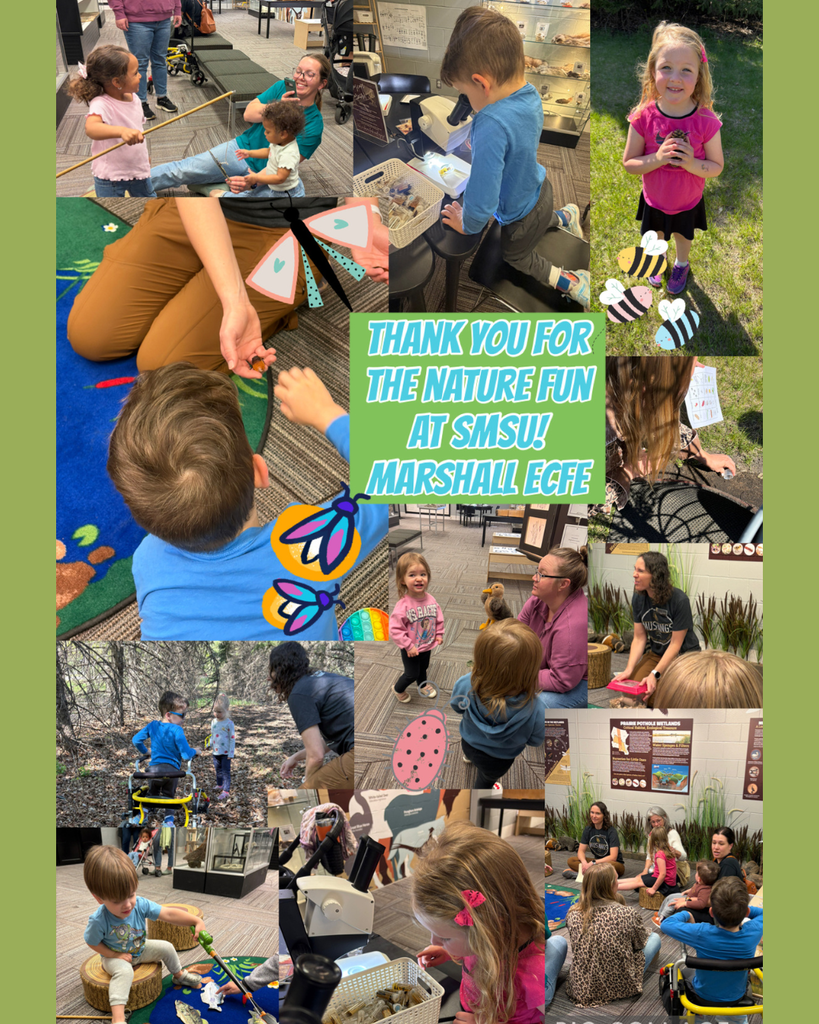Collage of pictures of kids. In the middle it says "Thank you for he nature and fun at SMSU! Marshall ECFE"