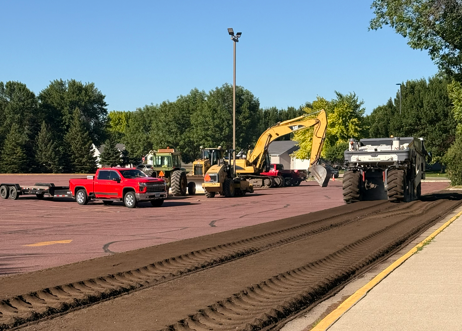 Parking Lot with machinery