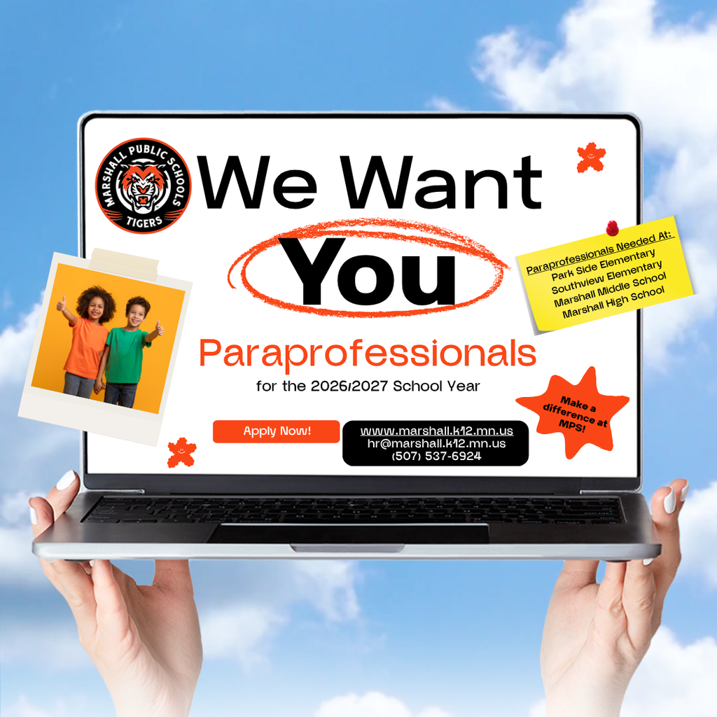 Image of computer being held up with the screen saying "We want youparaprofessionals"