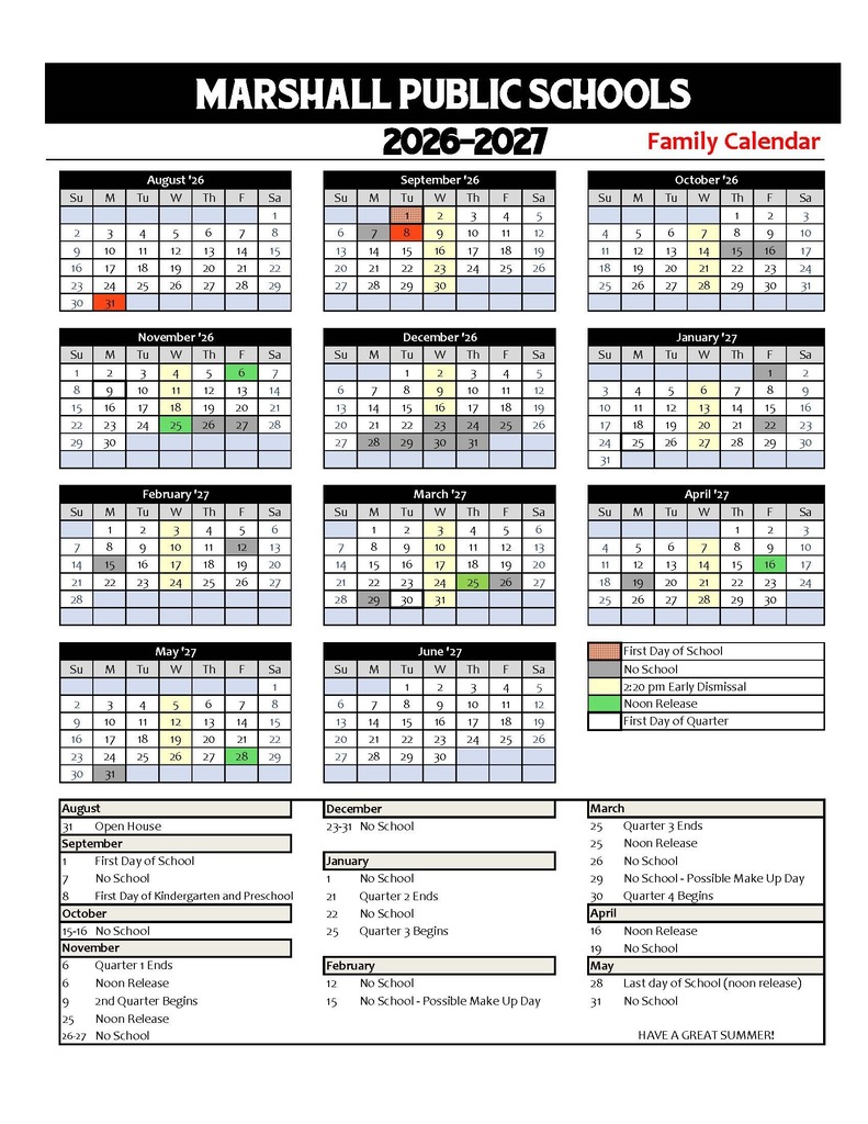 Annual School Calendar