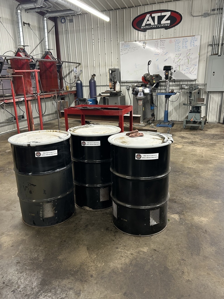 3 large barrels