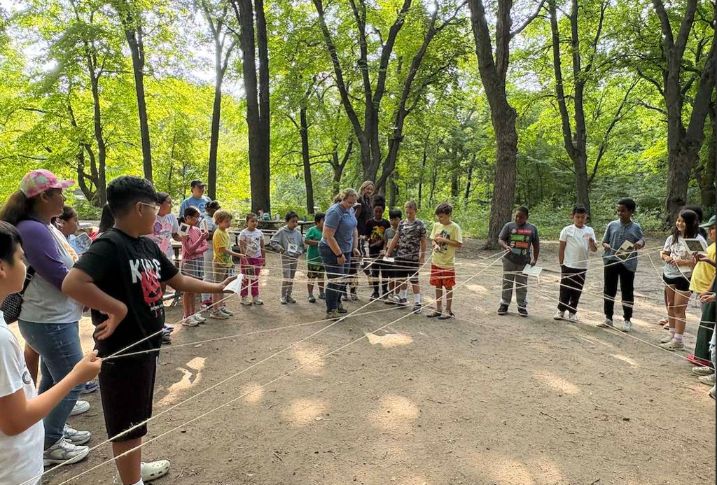 Group of kids walking outside