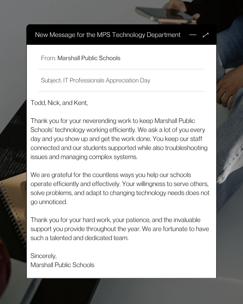Email to IT professionals