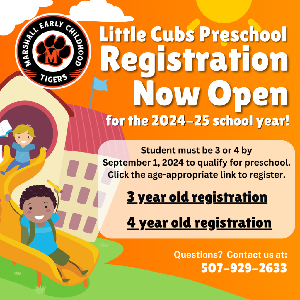 Little Cubs Preschool Registration now open for the 24-25 school year!