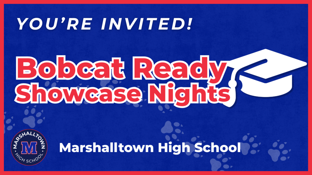 Text says You're Invited! Bobcat Ready Showcase Nights
