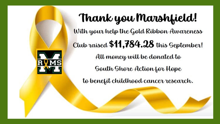 thank you for Gold Ribbon fundraiser