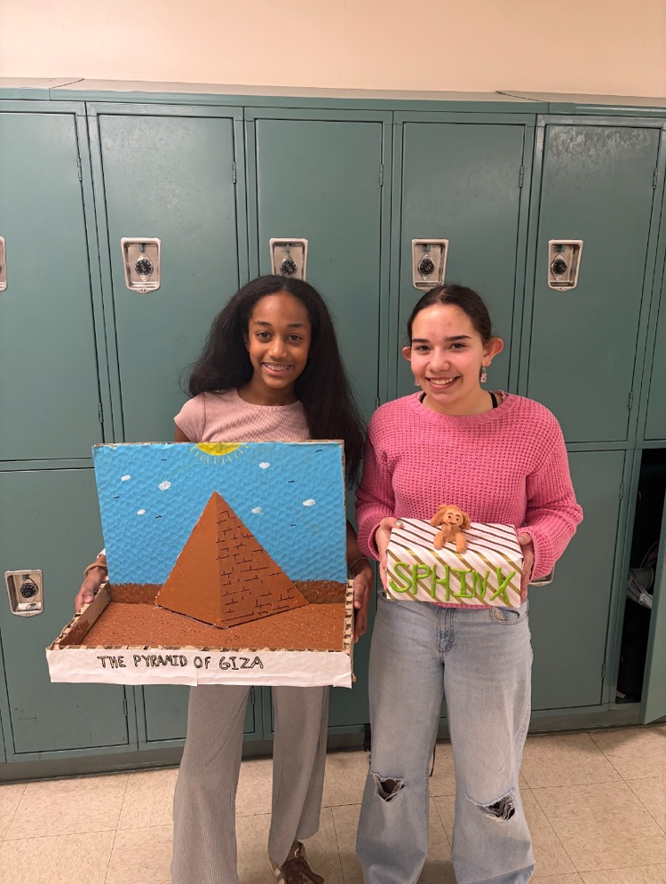 students with pyramid projects