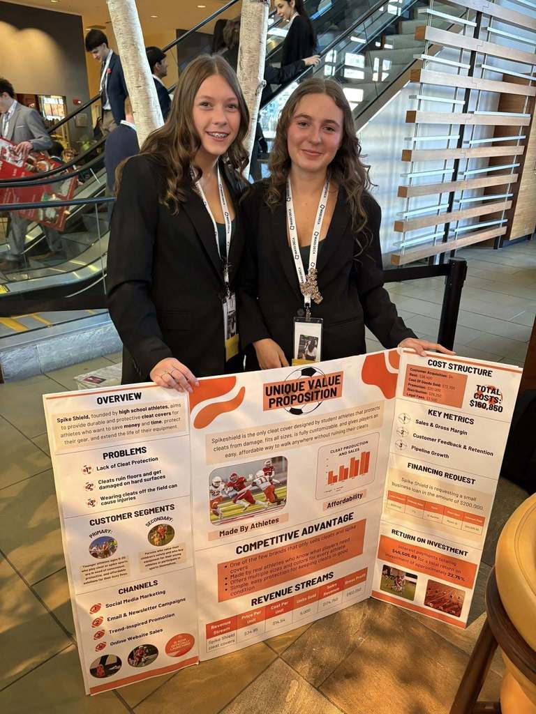 two students with their presentaion