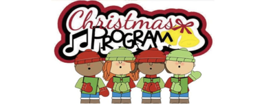 4 students standing under Christmas Program Sign