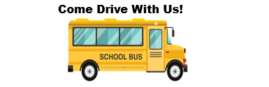 Yellow school bus with Come Drive with Us