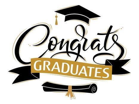 Congrats Graduates in black and gold writing