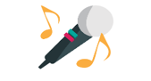 Microphone and Music Notes