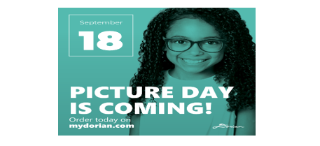 Dorian Picture Day is Coming Announcement with a girl  smiling