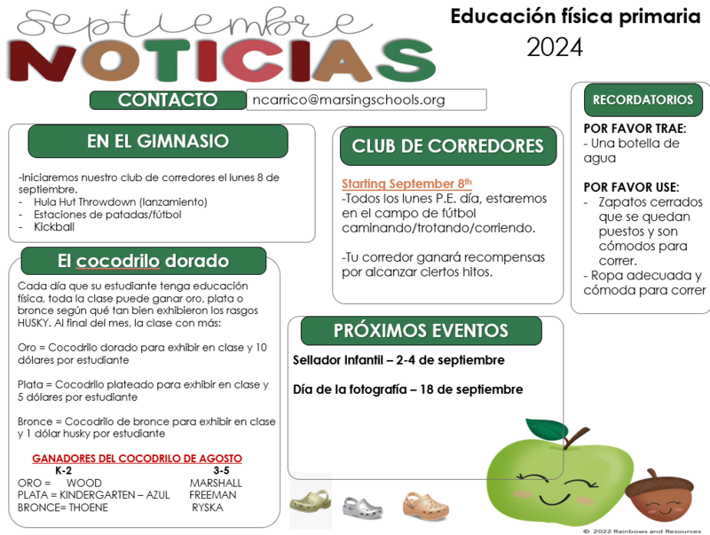 September Newsletter Spanish
