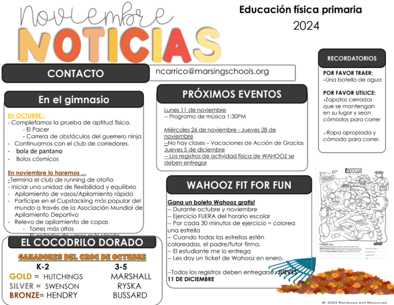 November Spanish Newsletter 