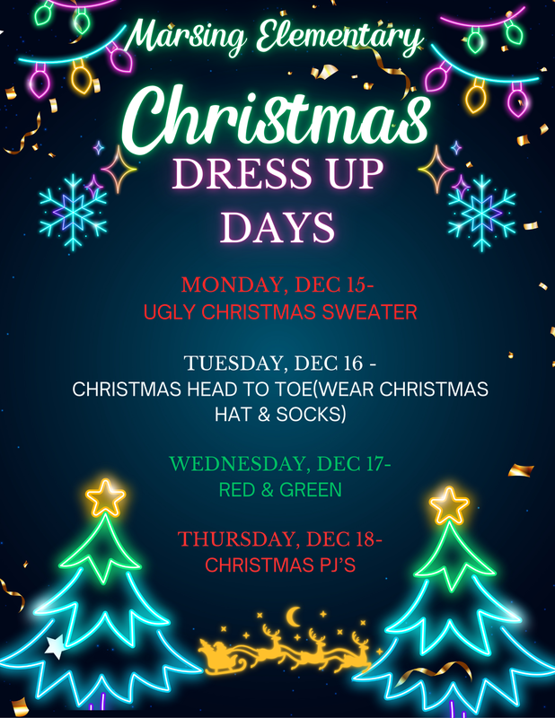 Elementary Christmas Dress Up Days