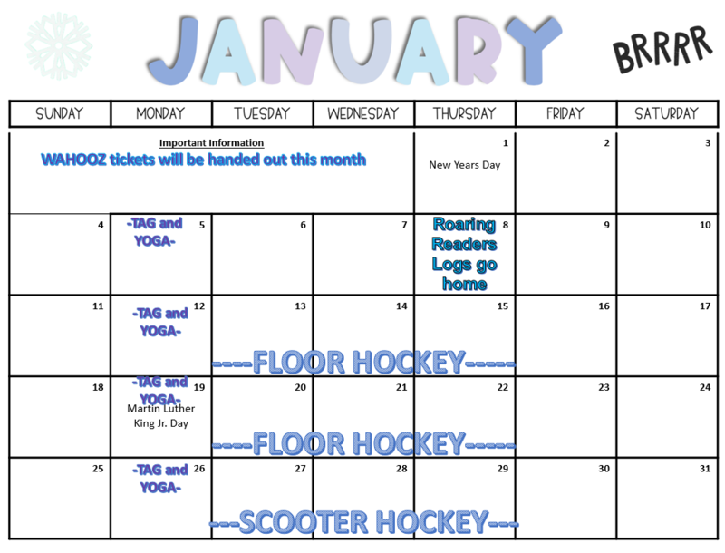 January PE Calendar