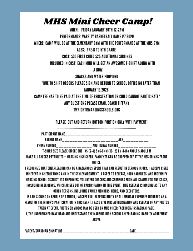 Mini Cheer Camp application