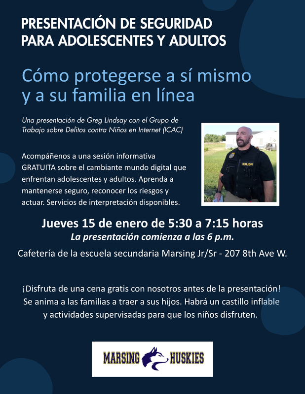 Presentation for Adults and Students Flyer in Spanish