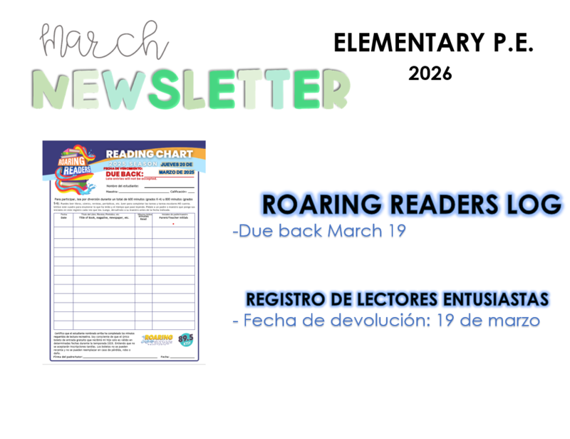 Roaring Springs Readers Log