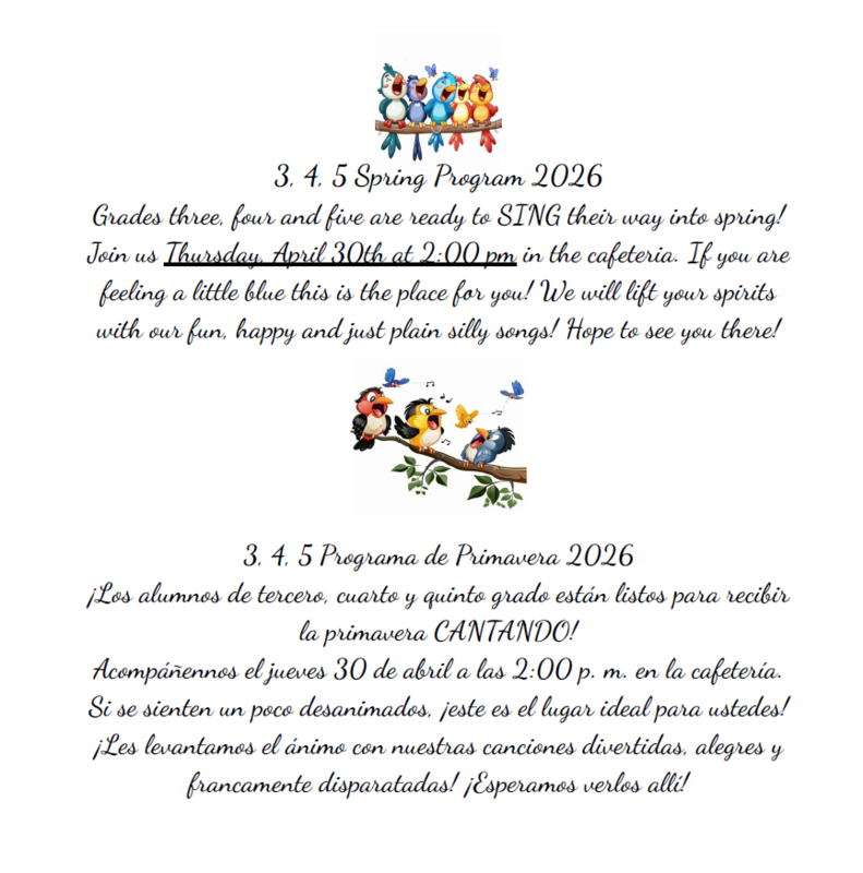 3,4,5 Spring Program 2026