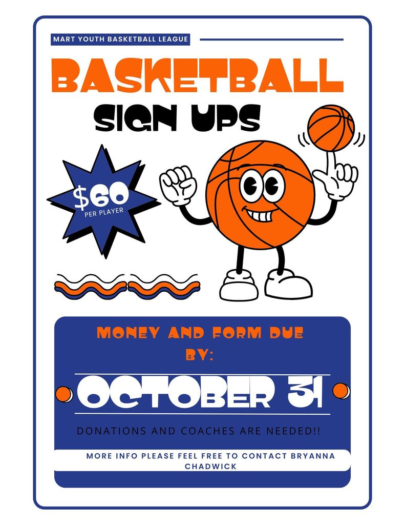 White Blue Orange Modern Basketball Tournament Flyer