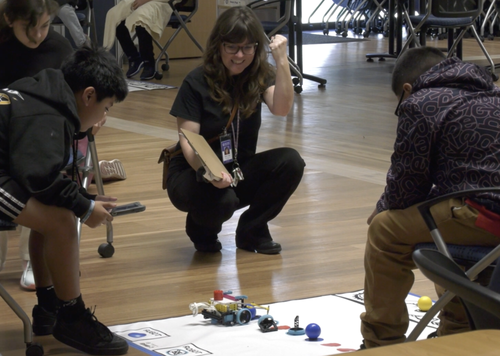 Students from J.D. Parker Elementary School explore robotics and programming at the District's S.P.A.M. Robotics Center