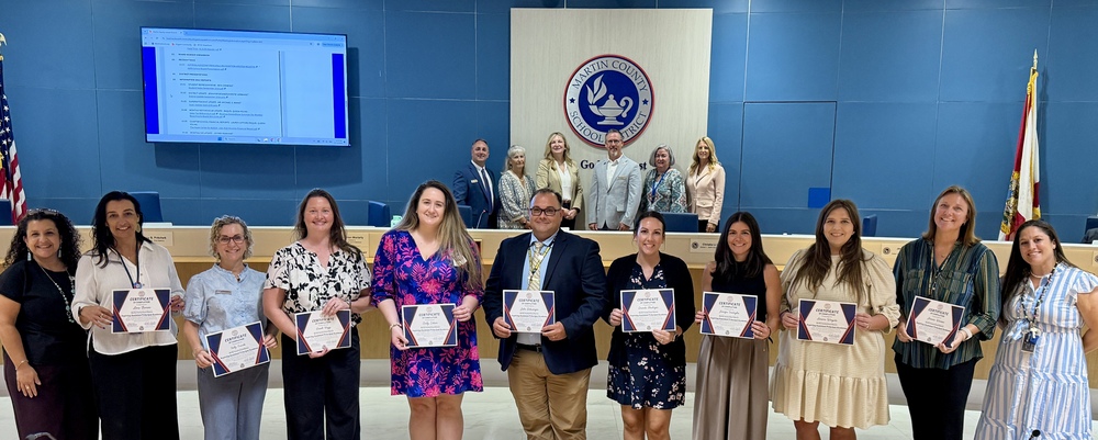 11 Educators Recognized During the Sept. 15 Board Meeting