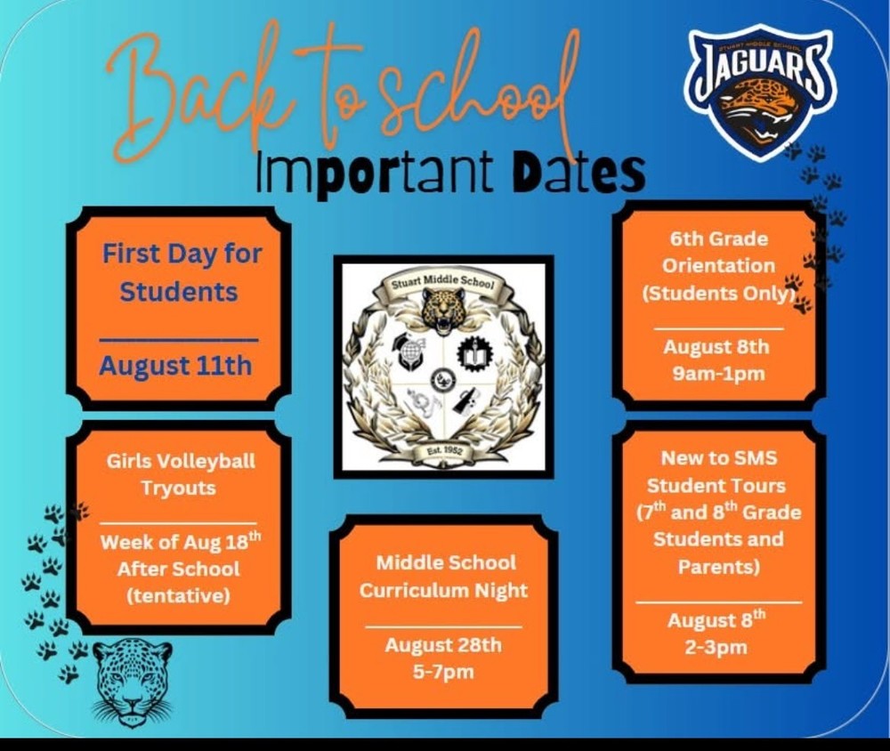 Back to School Important Dates 